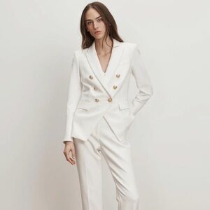 Express White Cream Blazer with Gold Buttons